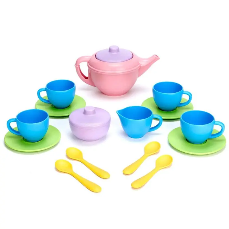 Green Toys Pink Teapot Tea Set – Eco-Friendly Kids Playset 1