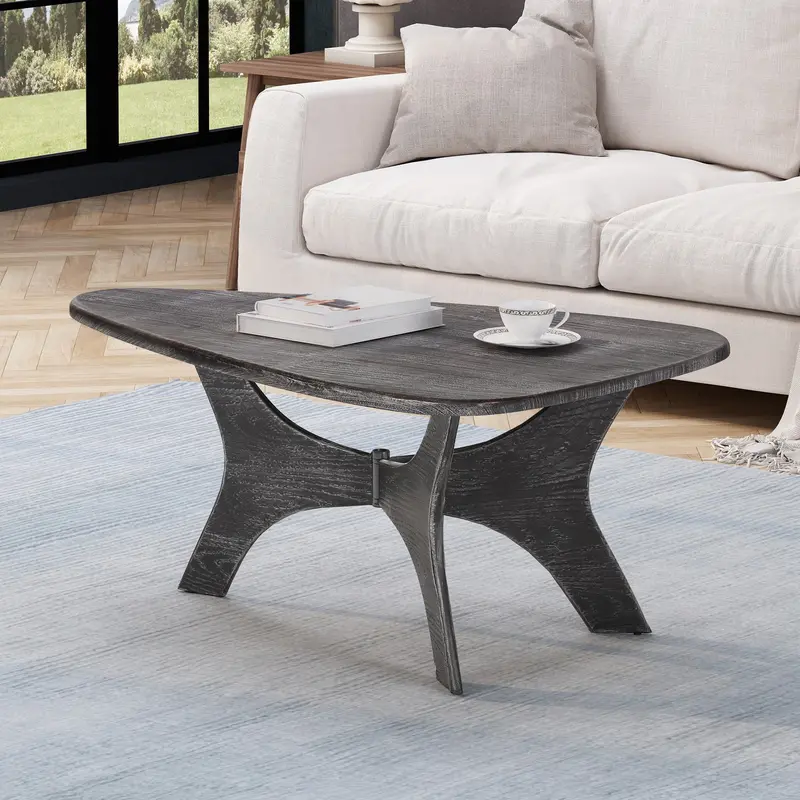 Guitar-Pick-Shaped Industrial Coffee Table – Nh347113 1