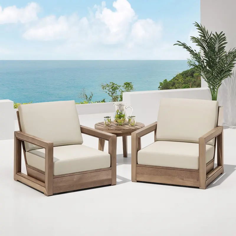 Handcrafted Acacia Outdoor Club Chairs – 2-Piece Set (Nh829213) 1