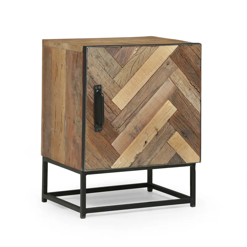 Handcrafted Bohemian-Style Wooden Nightstand With Natural Texture – Nh623313 1