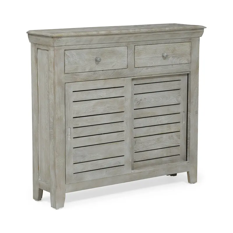 Handcrafted Two-Door Mango Wood Cabinet – Boho Design - Nh503313 1