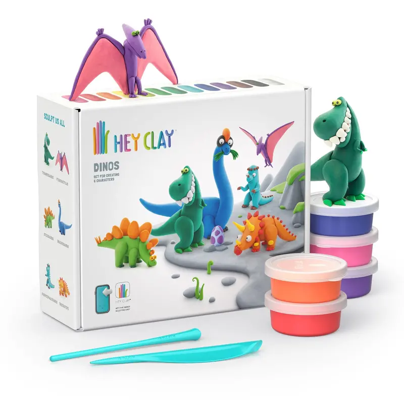 Hey Clay Dinosaur Modeling Kit – 24-Pack Air-Dry Sculpting Clay 1