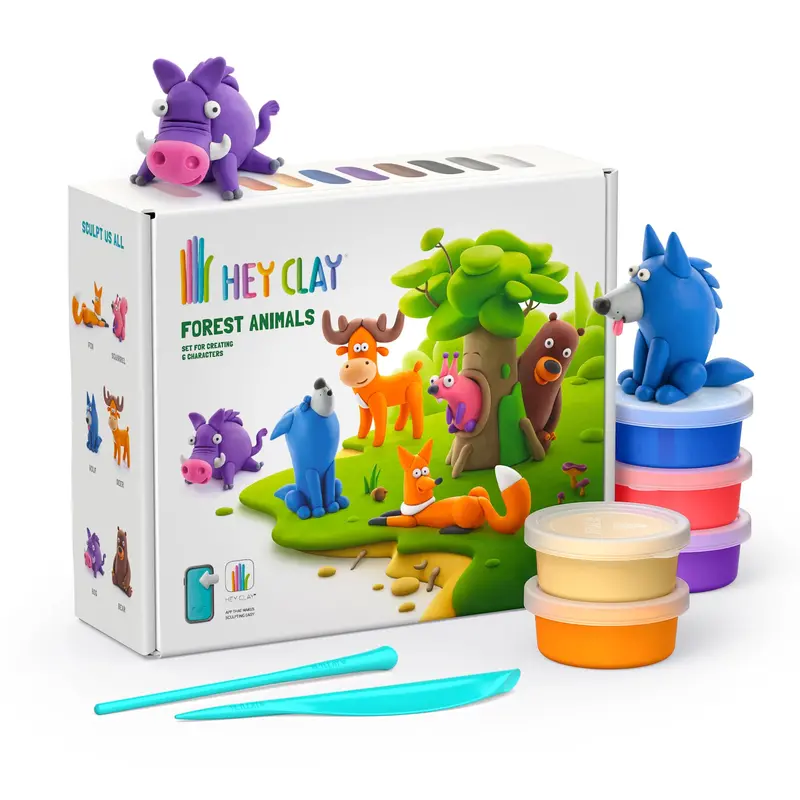 Hey Clay Forest Creature Figurine Building Set 1