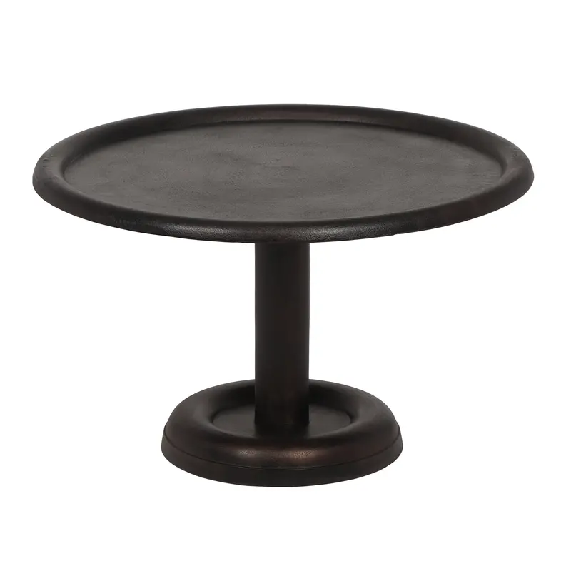 Industrial-Aluminum Round Coffee Table With Raw Bronze Finish - Nh179413 1