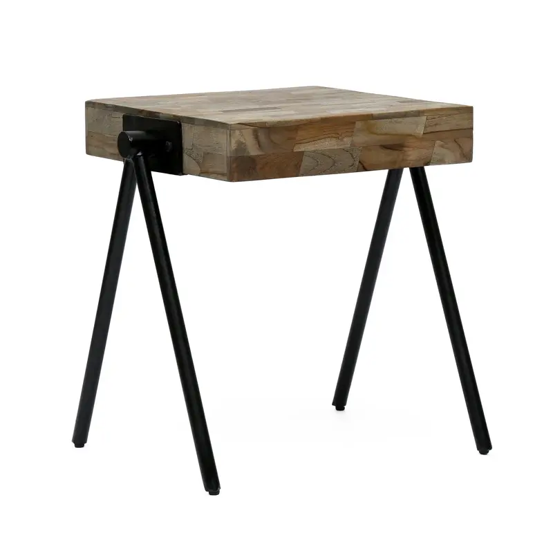 Industrial-Style Mango Wood Side Table – Model Nh216313 1