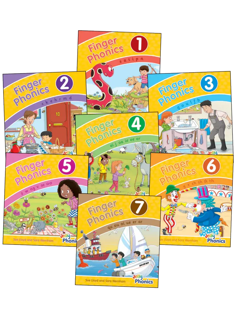 Jolly Learning Finger Phonics Books (Set 1–7) – Multi-Sensory Phonics Instruction For Young Learners 1