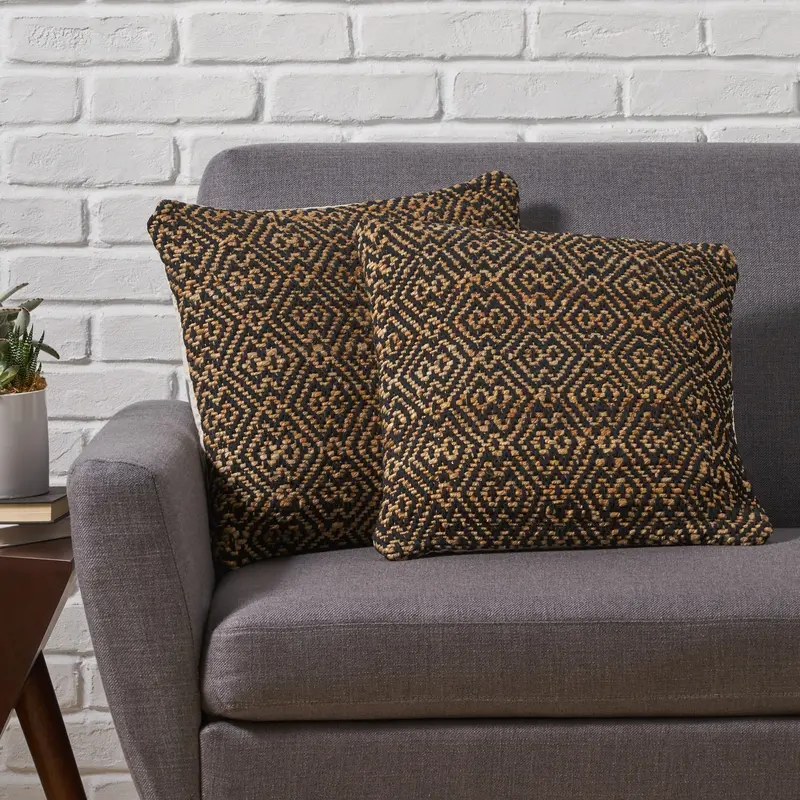 Jute-Cotton Mix Boho Pillow Covers (2-Pack) – Nh606013 1