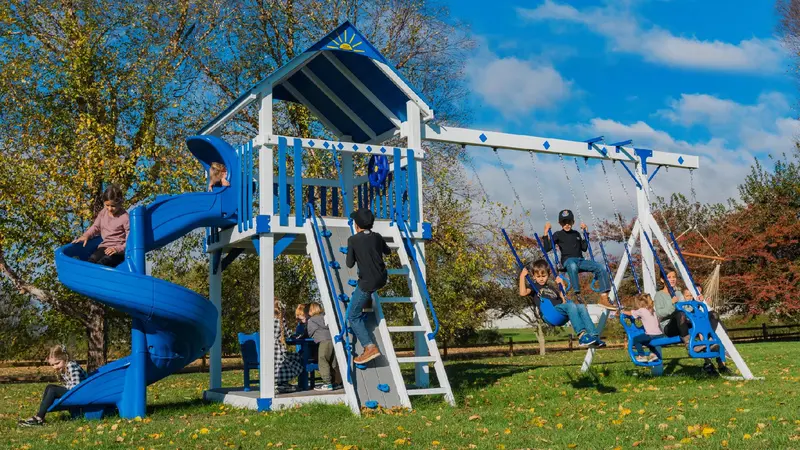 King Swings Captain'S Pearl Nautical-Themed Vinyl Swing Set 1