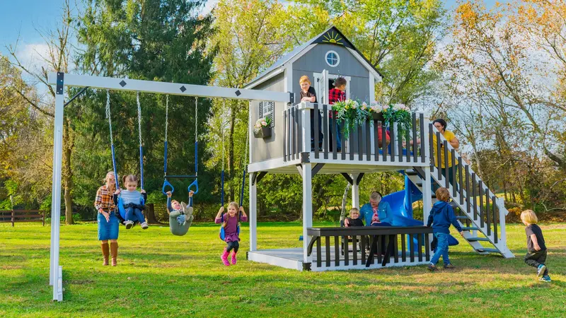 King Swings The Mansion – Spacious Vinyl Swing Set With Premium Features 1