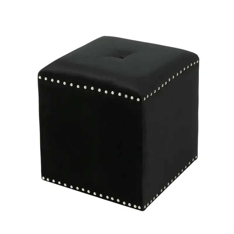 Liberty Glam Ottoman – Luxe Velvet Footrest With Metallic Accents 1