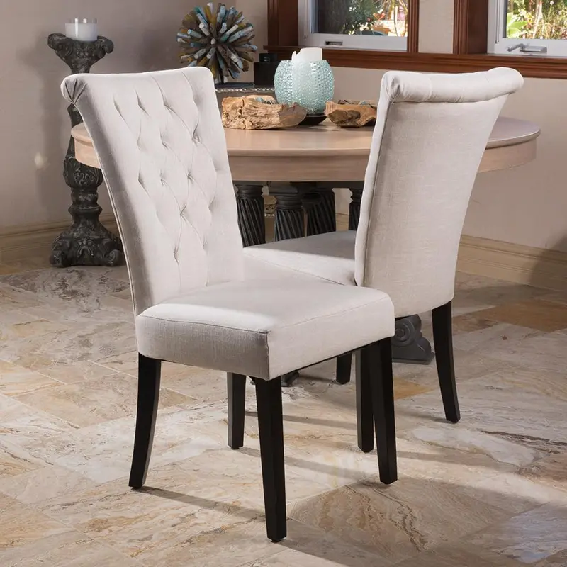 Light Beige Upholstered Dining Chairs – 2-Piece Set (Model Nh816832) 1