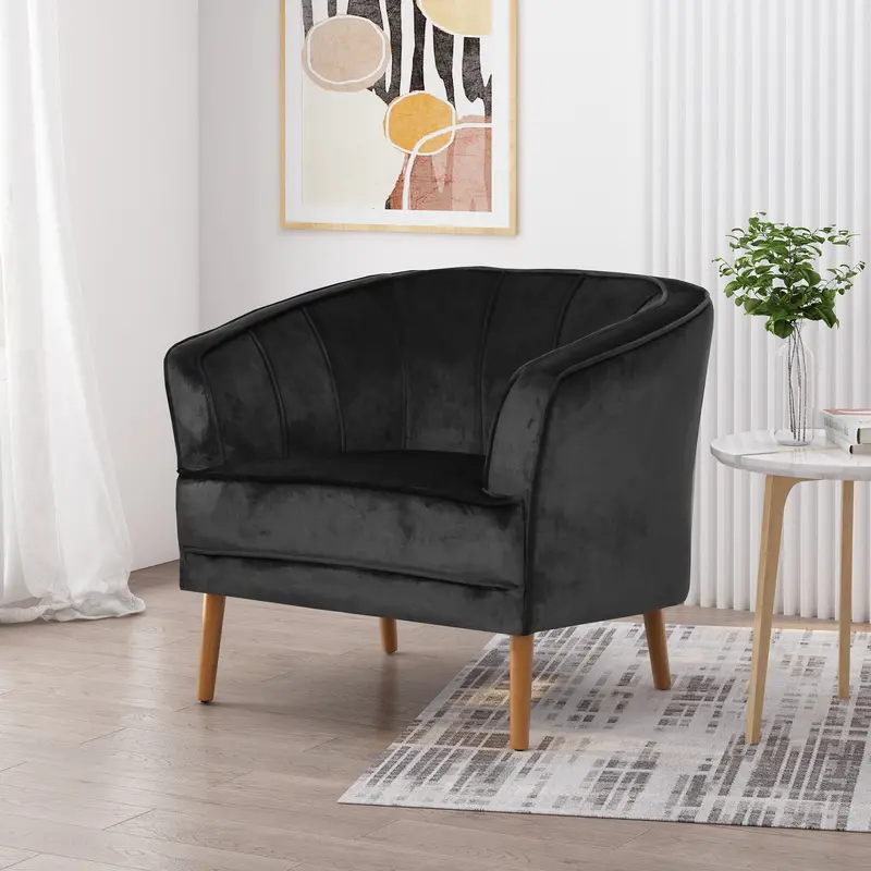 Luxe Velvet Club Chair In Rich Texture - Nh196113 1