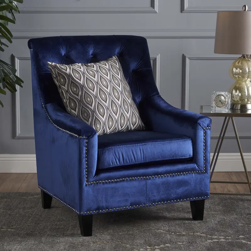 Luxury Velvet Tufted Back Club Chair – Nh843103 1