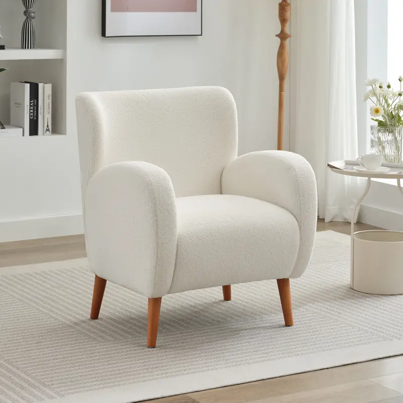 Luxury Wingback Accent Chair – Single-Sofa Style Club Seating 1
