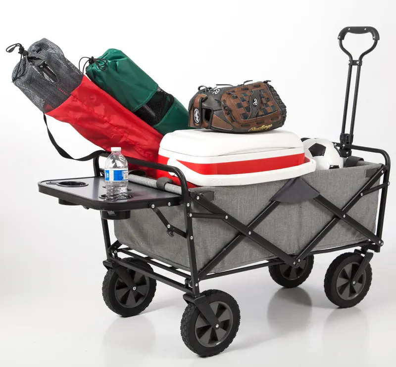 Mac Sports Collapsible Outdoor Utility Wagon With Built-In Table – Light Grey 1