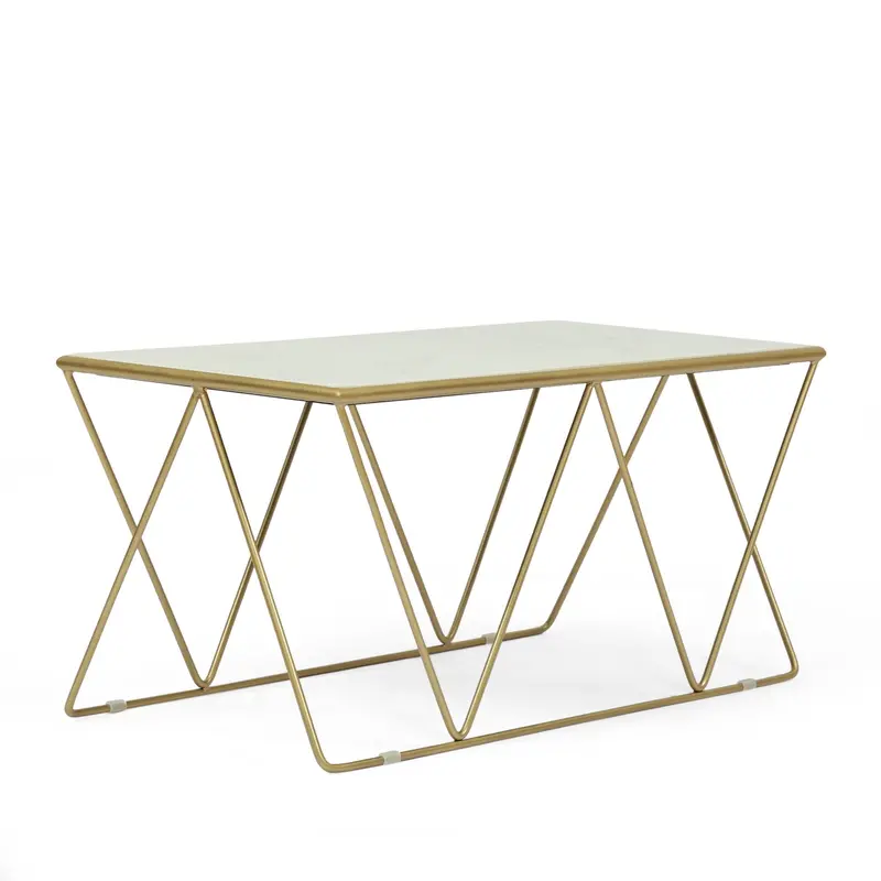 Marble-Top Coffee Table – Modern Glam Handcrafted Centerpiece, Nh037413 1