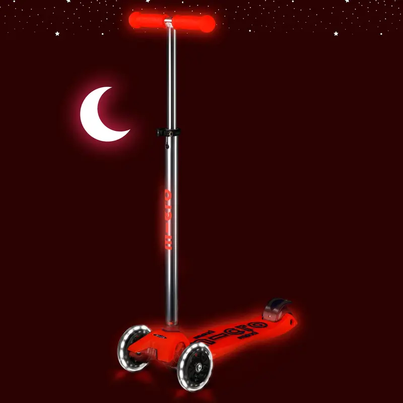 Maxi Micro Deluxe Led Glow Scooter In Red 1