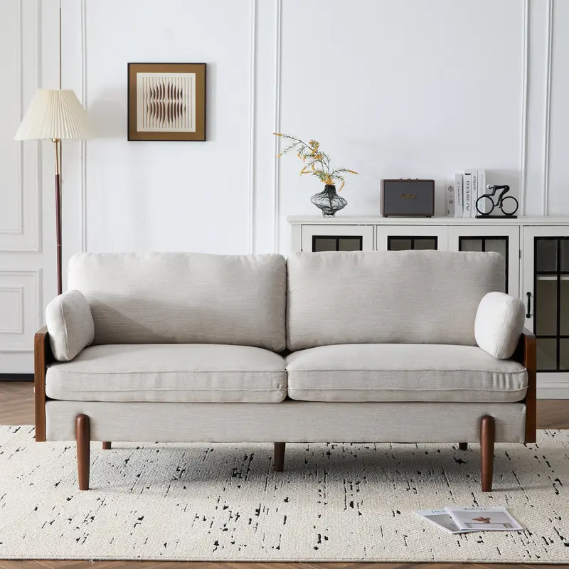 Mid-Century Modern Luxury Sofa – 71.75-Inch Upholstered Sectional-Style Couch 1