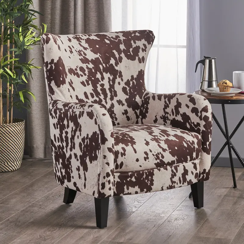 Milk Cow Pattern Velvet Club Chair – Nh538103 1