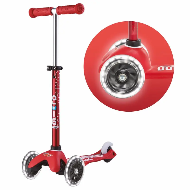 Mini Micro Led Deluxe Scooter – Vibrant Red Model 1