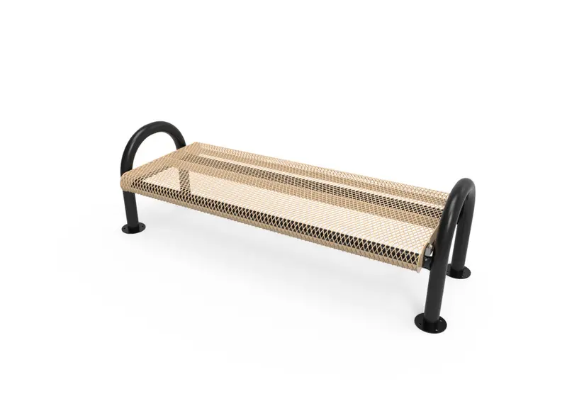 Mod-Style Diamond-Pattern Bench – Backless Outdoor Seating 1