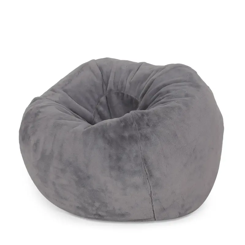 Modern Glam Faux Fur Bean Bag – 3-Foot Round, Nh325513 1