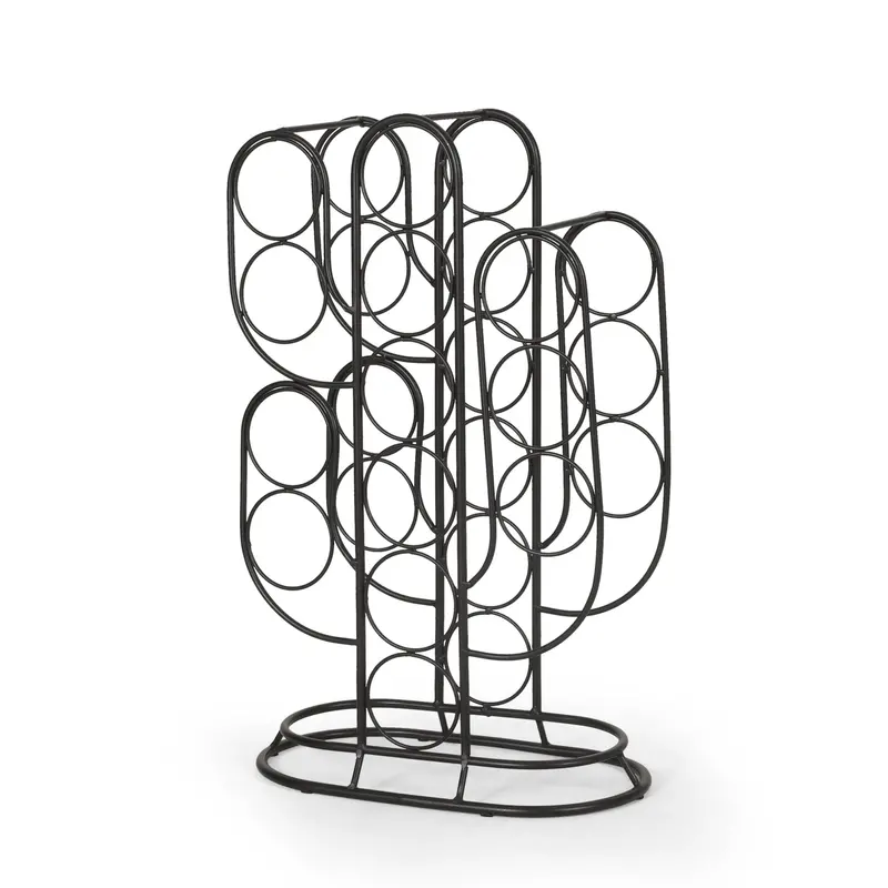 Modern Industrial Tabletop Wine Rack – Cactus-Inspired Design, 13-Bottle Capacity – Nh500513 1