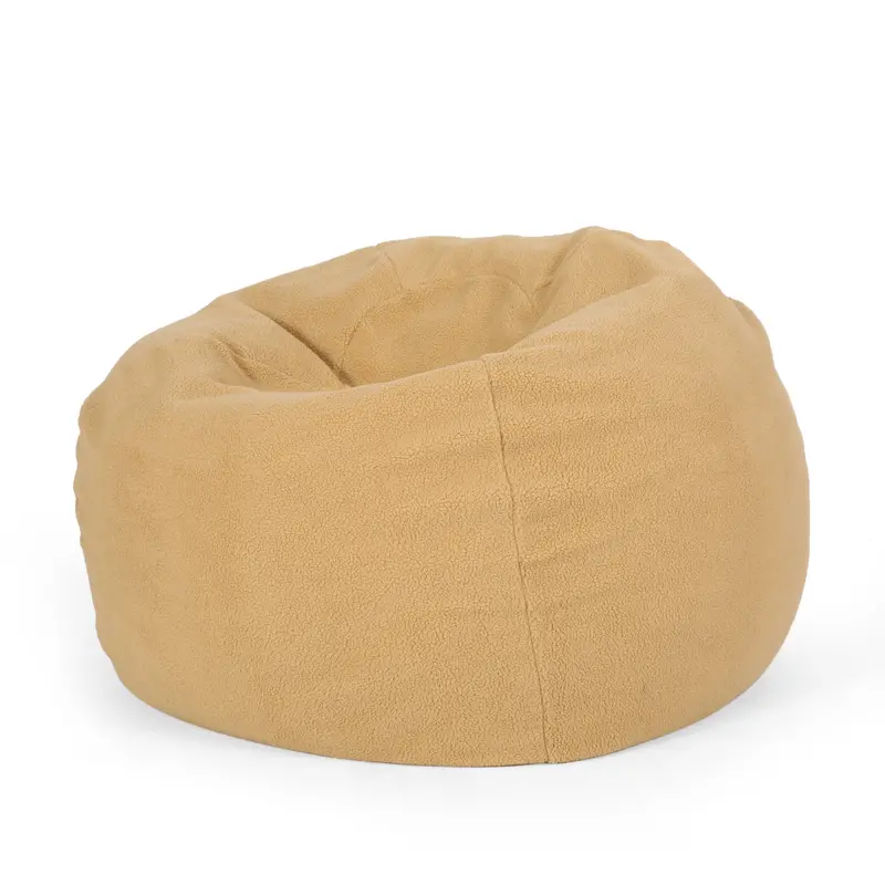 Modern Shearling-Textured Bean Bag, 3-Foot Size – Nh715513 1