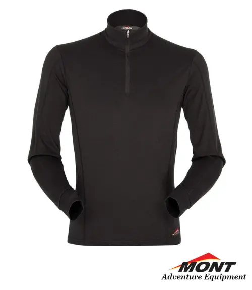 Mont Power Dry Long-Sleeve Zip Polo For Men – Black 1