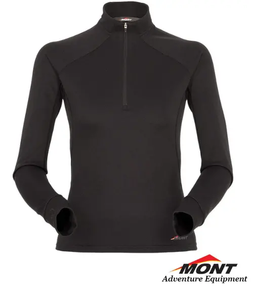 Mont Power Dry Long-Sleeve Zip Polo For Women – Black 1