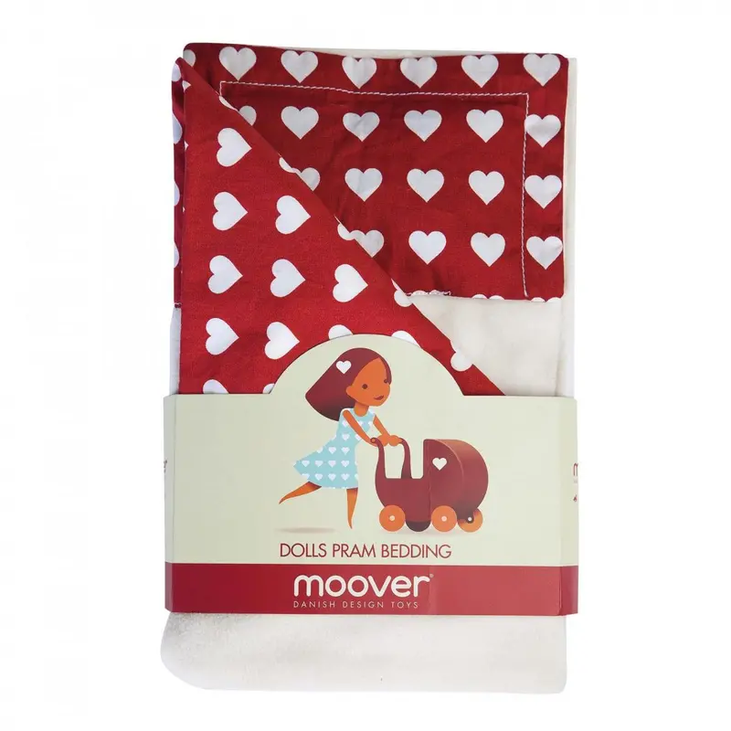 Moover Dolls Pram Bedding Set – Cozy Red Fabric Liner & Accessories 1