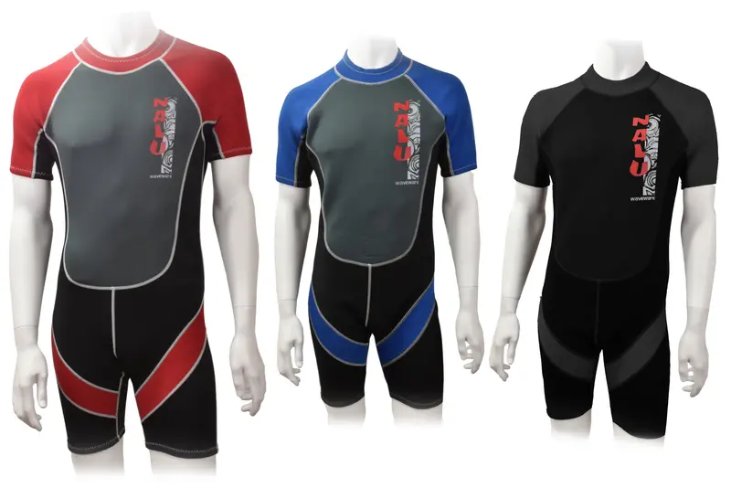 Nalu Adult Shorty Wetsuit – Crimson Red, Durable Stretch Neoprene 1