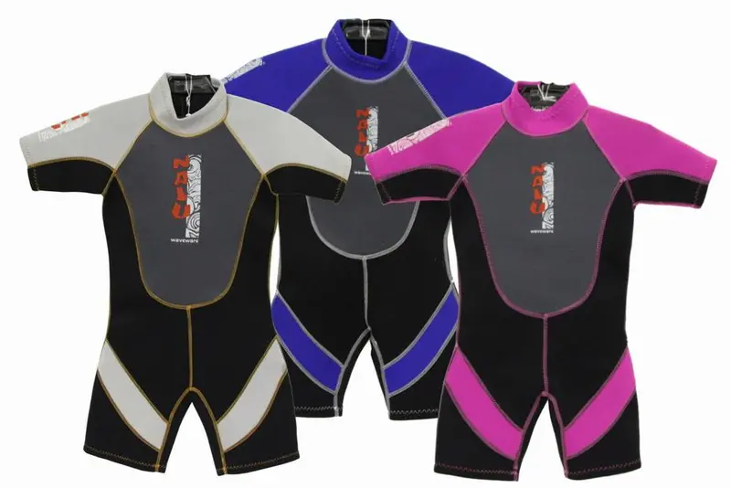 Nalu Kids Shorty Wetsuit – Blue, Lightweight Neoprene For Young Swimmers 1