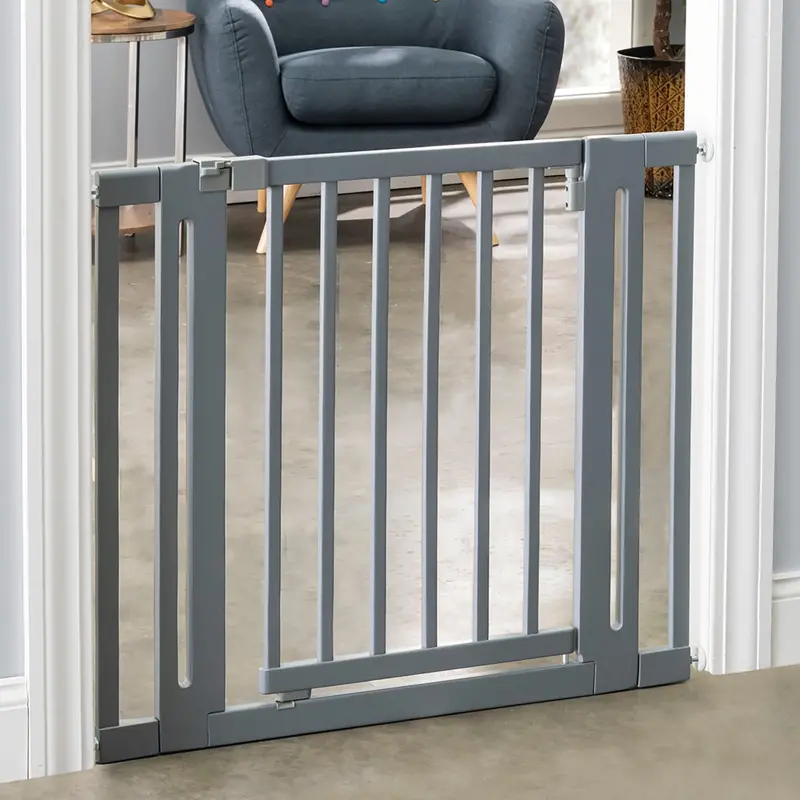 Nani Pressure-Mounted Wooden Dog Gate – Hardwood Pet Barrier With Door (28"–38" W, 30" H) 2