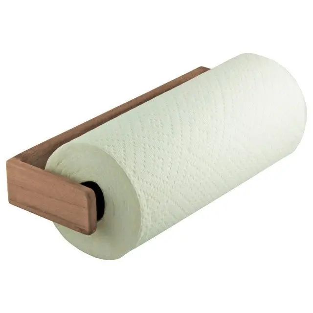 Natural Teak Paper Towel Stand 1