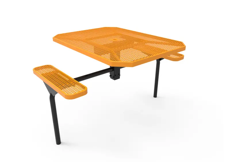 Octagon Nexus Pedestal Table Featuring Diamond-Pattern Surface – Outdoor Use 1