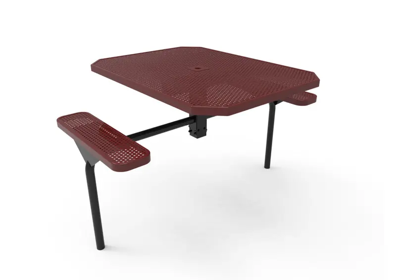 Octagon Nexus Pedestal Table With Perforated Steel Top – Playground Grade 1