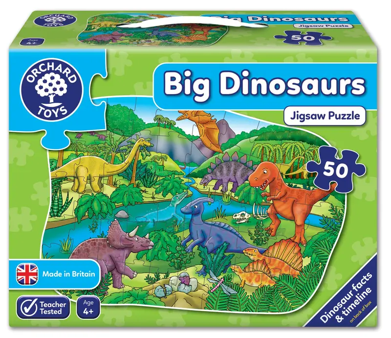 Orchard Toys Big Dinosaurs Jigsaw Puzzle – 50-Piece Floor Puzzle 1