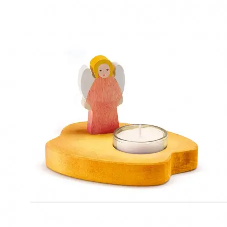 Ostheimer Red Angel Candle Holder – Wooden Figurine 1