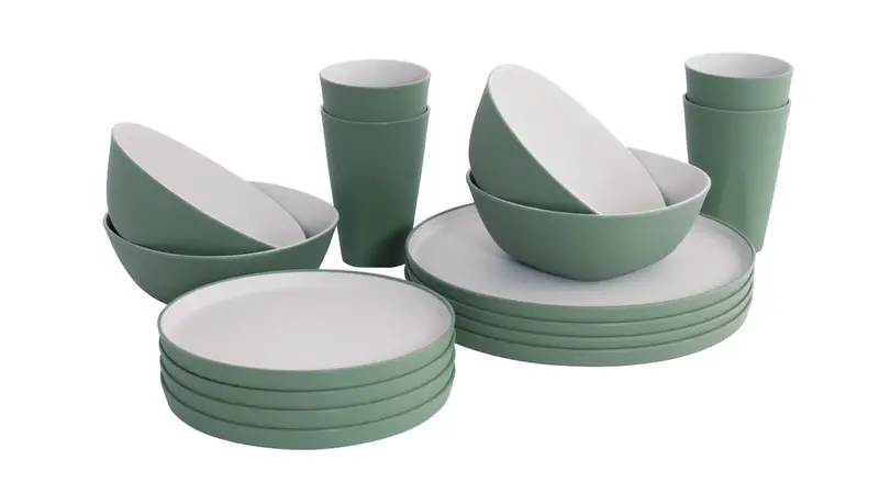 Outwell Gala 2-Person Dinner Set – Shadow Green Colorway 1