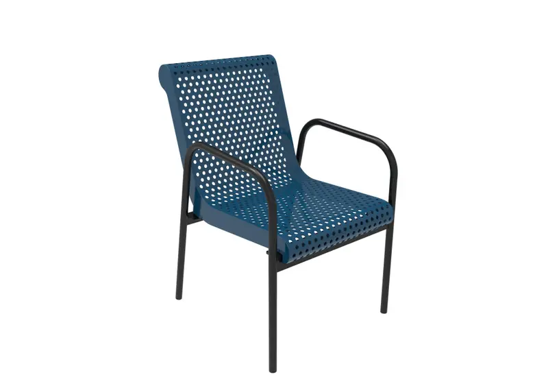 Perforated Steel Stacking Chair For Outdoor Playgrounds 1