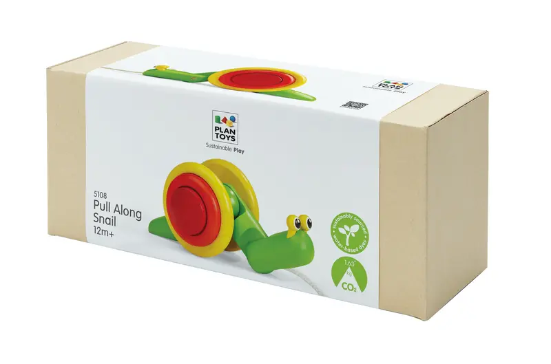 Plantoys Pull-Along Snail – Eco-Friendly Wooden Toy 1