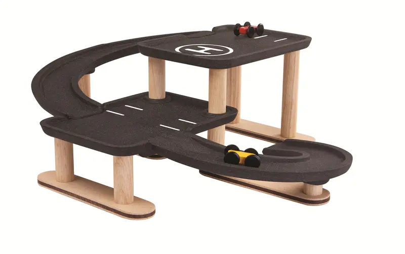 Plantoys Race 'N' Play Wooden Parking Garage Set 1