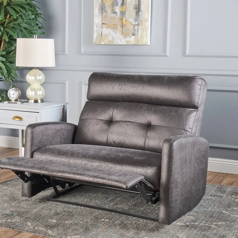 Plush Tufted Microfiber Loveseat Recliner – Nh703103 1