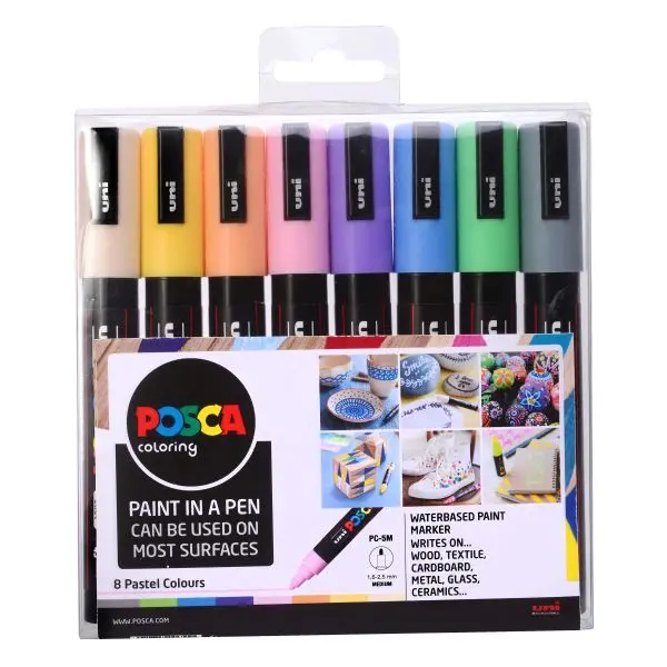 Posca Pc-5M Fine Tip Paint Markers – Pastel 8-Pack 1
