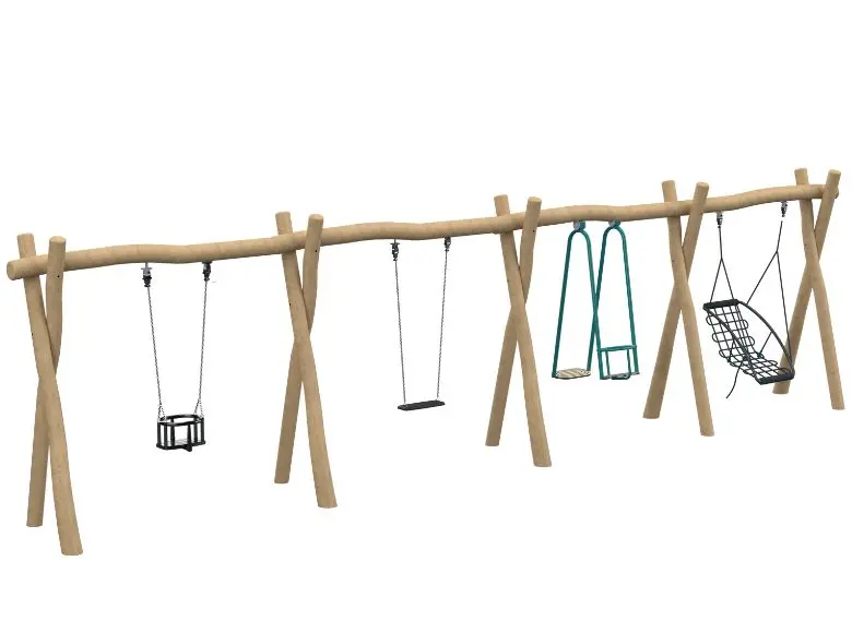 Psagot Robinia Classic Swing – Model 2A (Natural Wood Play System) 1