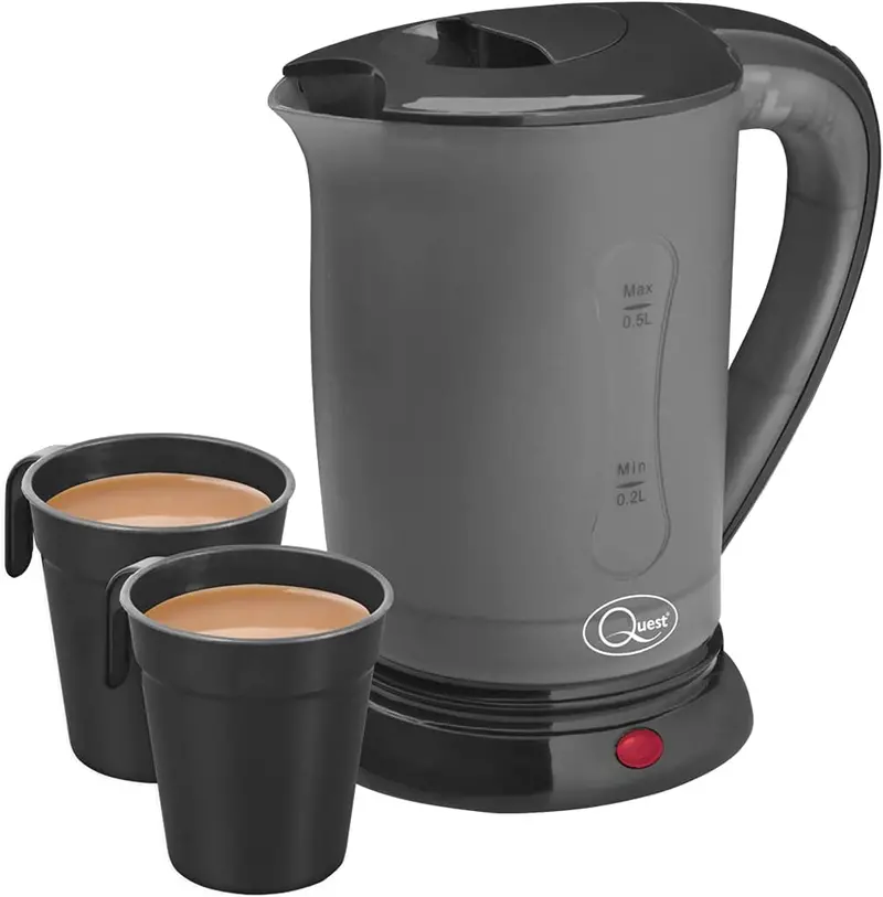 Quest 600W Low-Energy Travel Kettle – Compact Caravan & Motorhome Essential 1