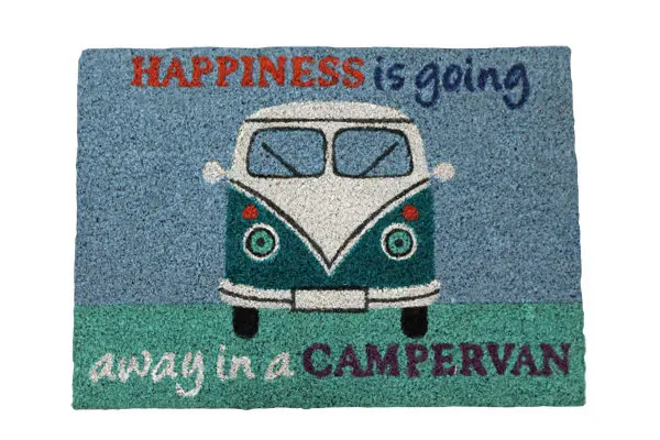 Quest Heavy-Duty Camper Van Mat – 'Happiness Gone Away In A Van' 1