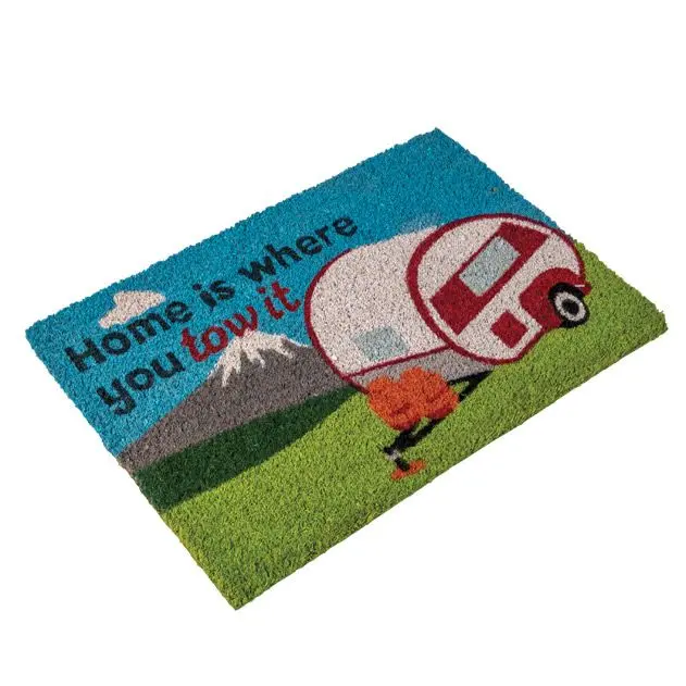 Quest Heavy-Duty Caravan Entrance Mat – Durable ‘Home Is Where You Tow It’ Print 1
