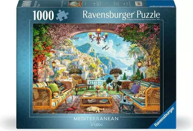 Ravensburger Mediterranean Terrace View 1000-Piece Coastal Jigsaw Puzzle 1